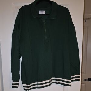 Old Navy 2XL PLUS SIZE Dark Green Zip-Up Sweater